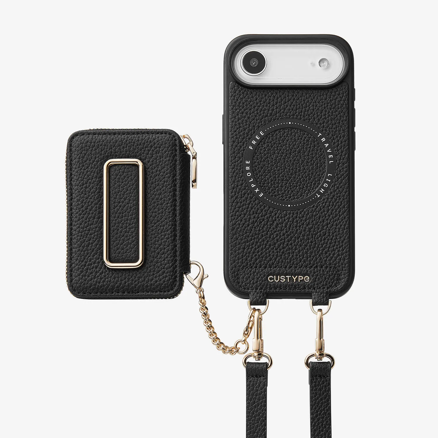 Original Design Set- Crossbody Square Stand Wallet Wireless Charging Phone Case Set Protective Layer Slim Fitment