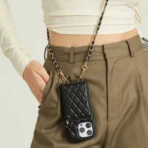 Portable Shield LuxeCharm- Argyle Phone Case with Adjustable Crossbody Chain Strap