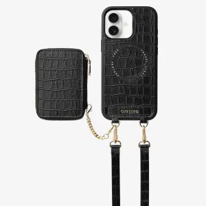Crocodile Craft Set- Detachable Wireless Charging Crossbody Wallet Phone Case Set Hand Friendly