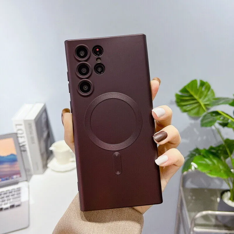 Luxury Matte Magnetic Wireless Charge Case For Samsung Lightweight texture Modern Design Texture