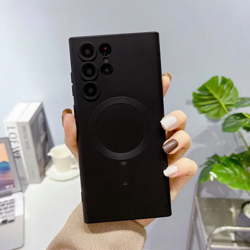 Luxury Matte Magnetic Wireless Charge Case For Samsung Durable Texture Durable Form