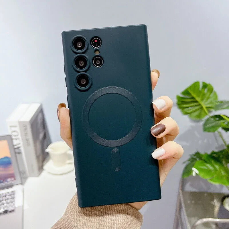 Luxury Matte Magnetic Wireless Charge Case For Samsung Soft Detail Hybrid Texture