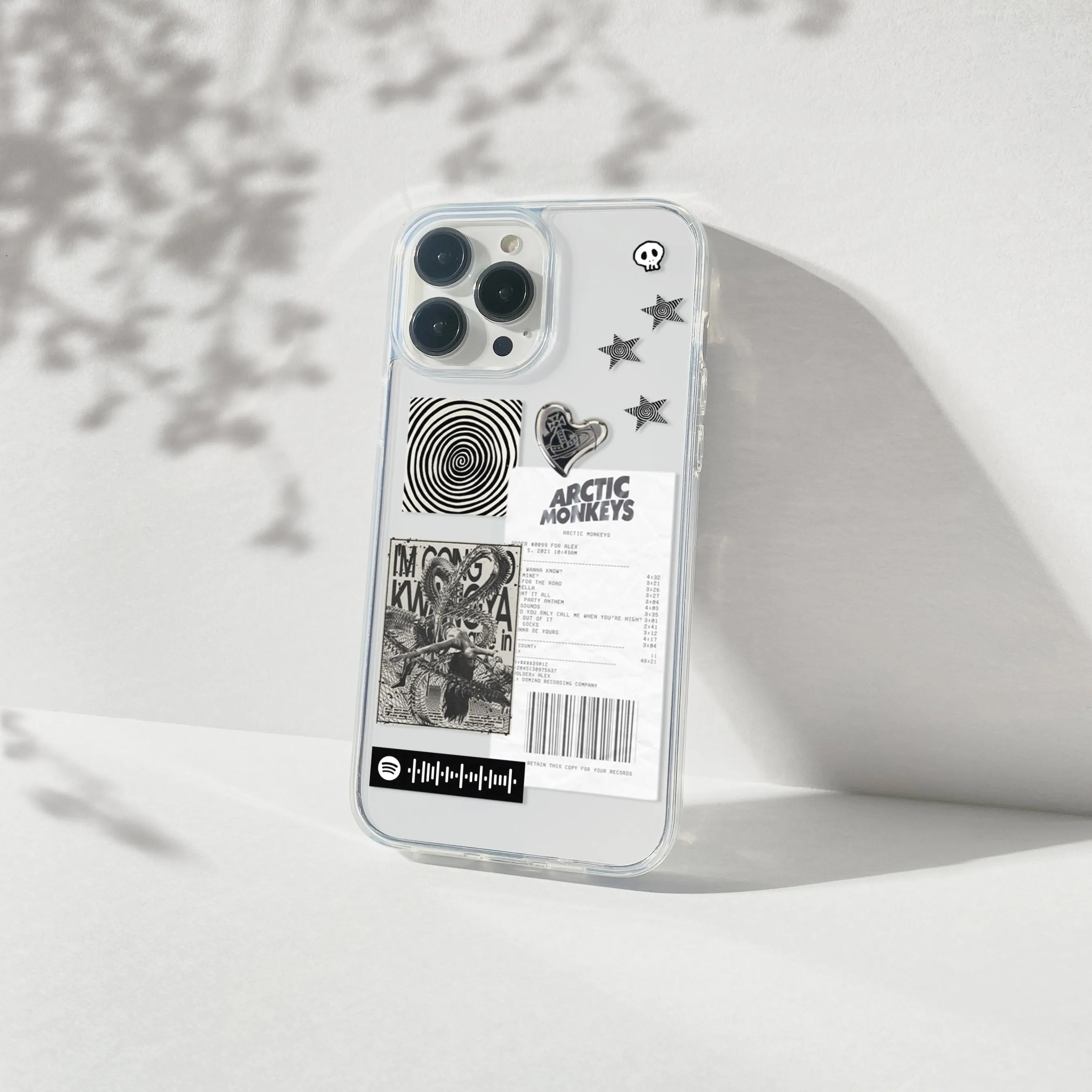 Arctic Monkeys Spiral Aesthetic Silicone Clear Case Student Friendly Protective Texture Finish