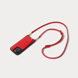 Emma Pebble Leather Crossbody Bandolier - Red/Gold Ultra light