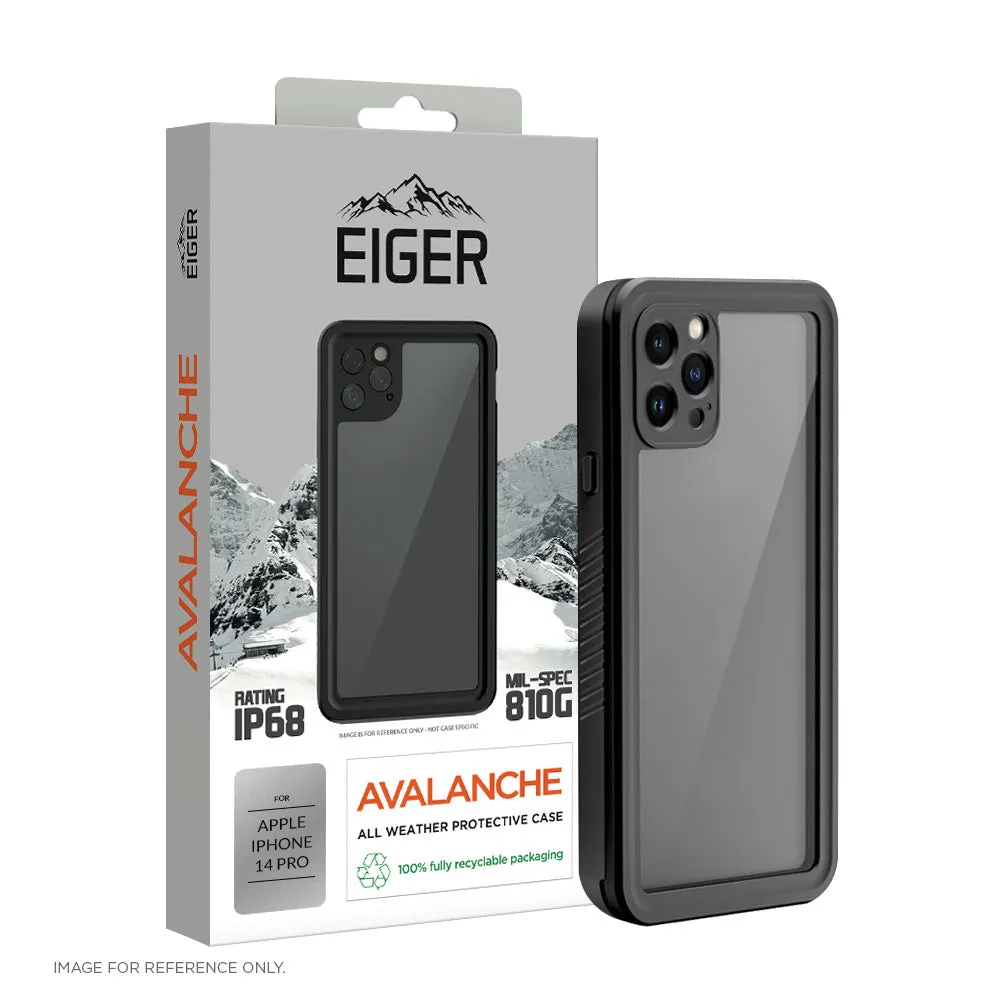 Eiger Avalanche Case & Screen Protector for Apple iPhone 14 Pro in Black Textured Detail