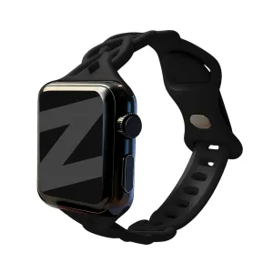 Bandz Apple Watch Silicone Strap 'Braided' (Black) Stylish Smart Look