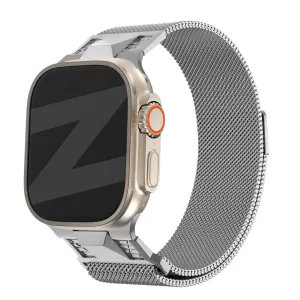 Premium accessory Classic Minimal Design Bandz Apple Watch Milanese Strap 'Mecha' (Titanium Silver)