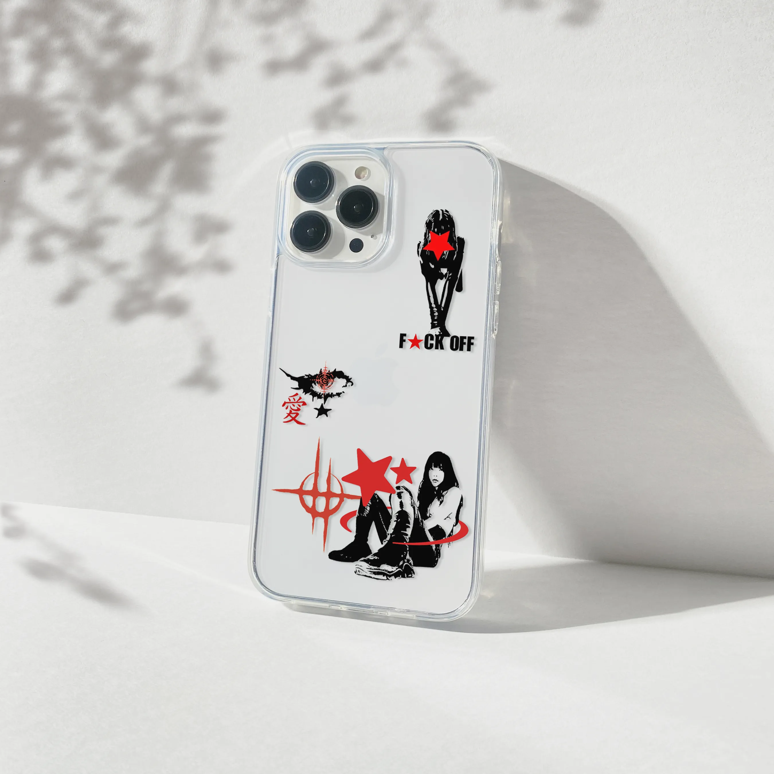 Light Protection Stencil Y2K Aesthetic Silicone Clear Case