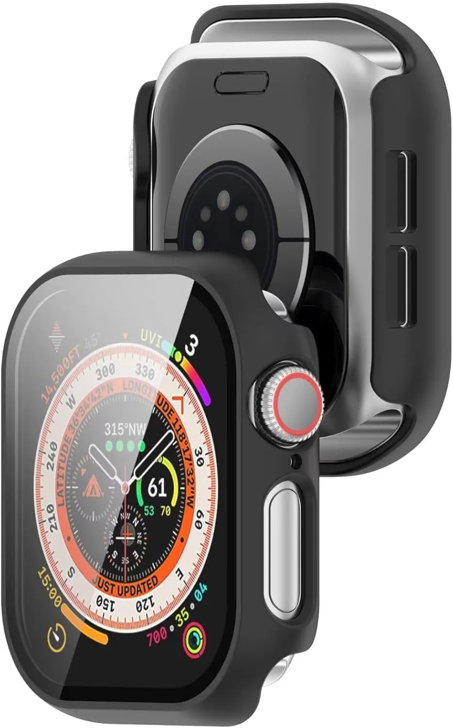 Apple Watch 10 Hard Case with Glass (Black) Frame Protection Scratch Proofing