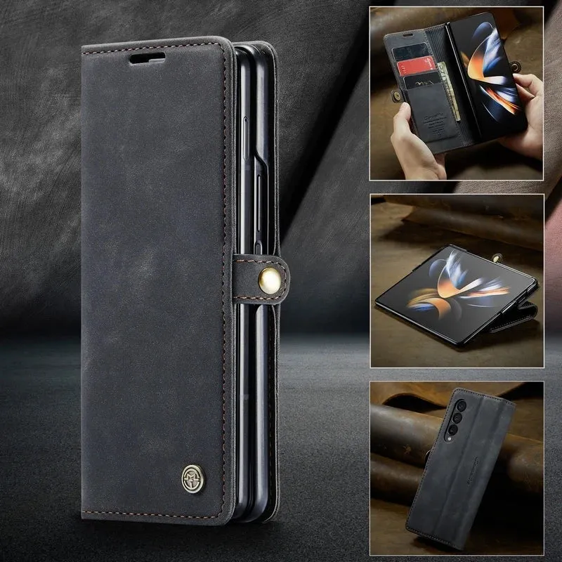 Leather Case For Samsung Galaxy Z Fold Flexible Grip Texture