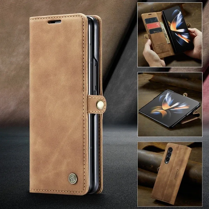 Drop Protection Simple Style Leather Case For Samsung Galaxy Z Fold