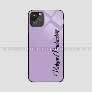 Glossy Protective Case With Purple Color Name Elegant Accent