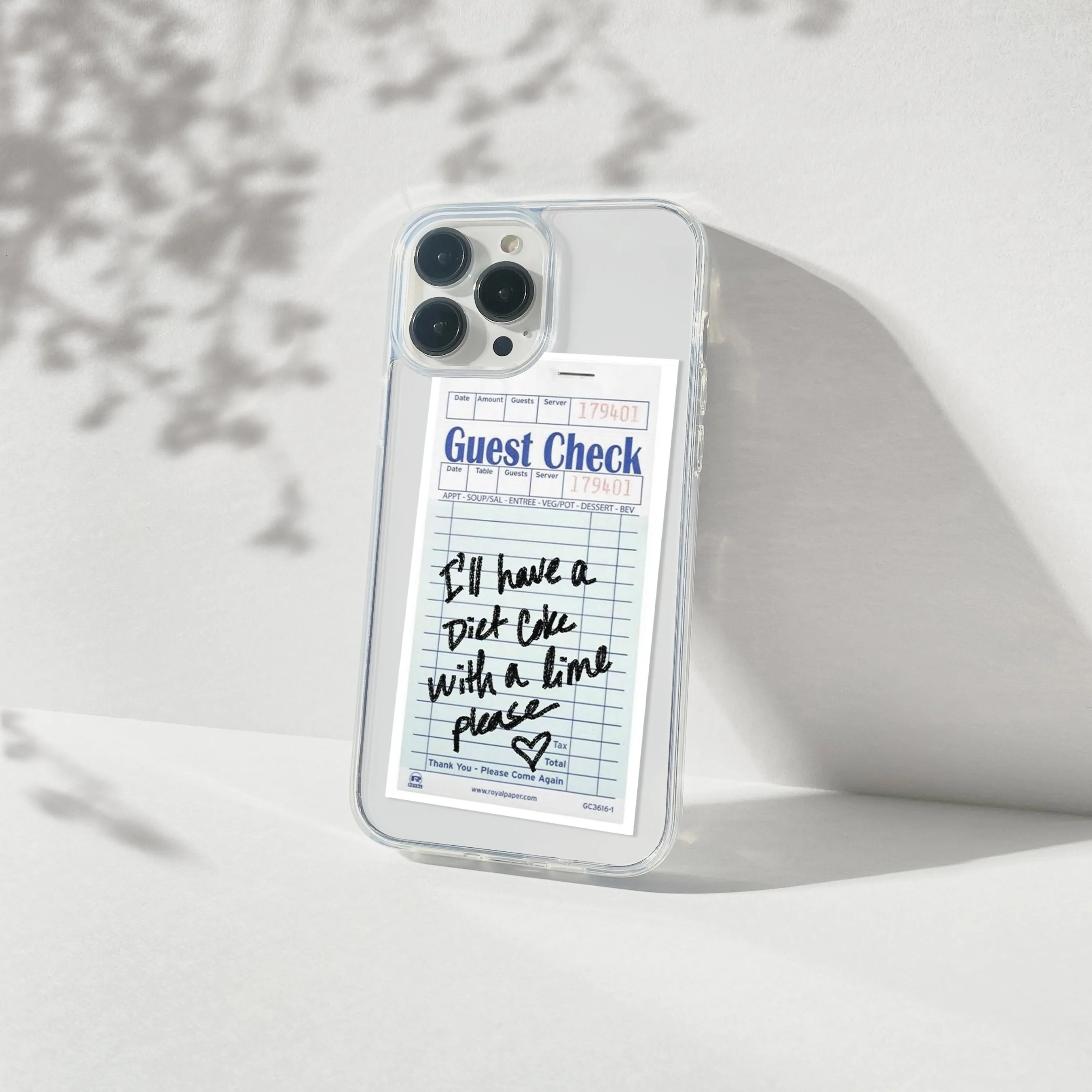 daily accessory Diet Coke Guest Check Silicone Clear Case