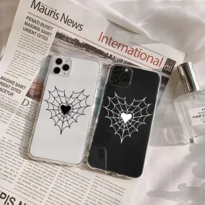 Spider Heart Printed Silicone case Durable Shape Grip Layer