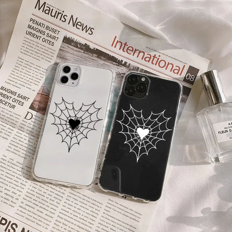 Spider Heart Printed Silicone case Durable Shape Grip Layer