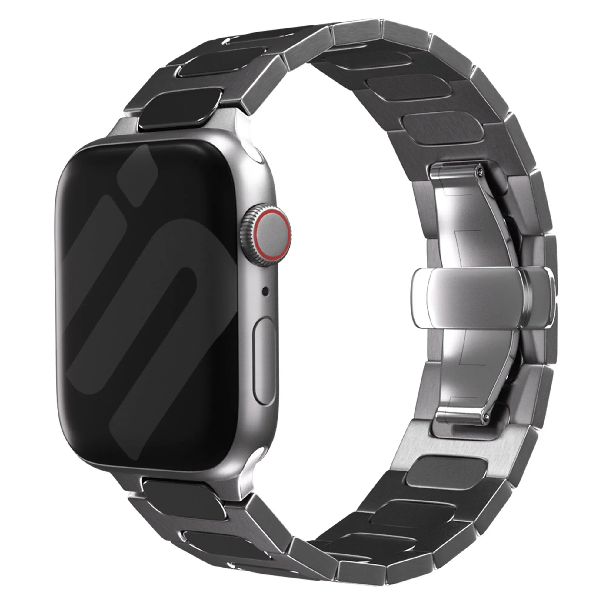Comfortable Material Apple Watch Bullet Titanium Strap (Graphite)