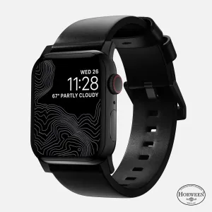 Nomad Modern Apple Watch Leather Strap (Black) Comfort Focus Design Luxury Detail