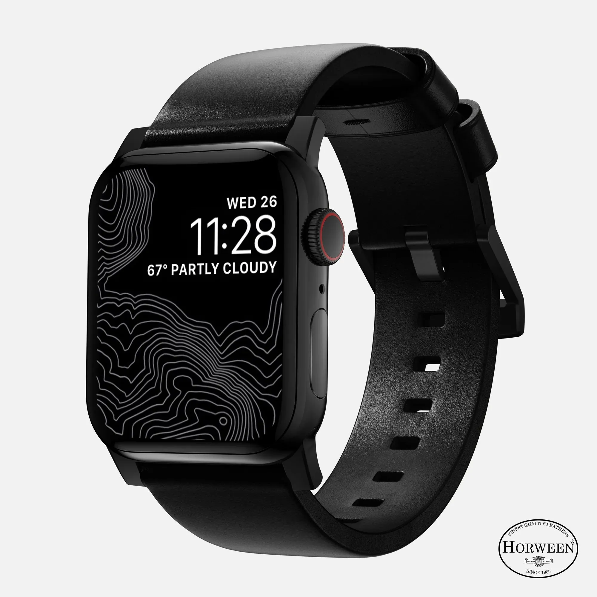 Nomad Modern Apple Watch Leather Strap (Black) Comfort Focus Design Luxury Detail