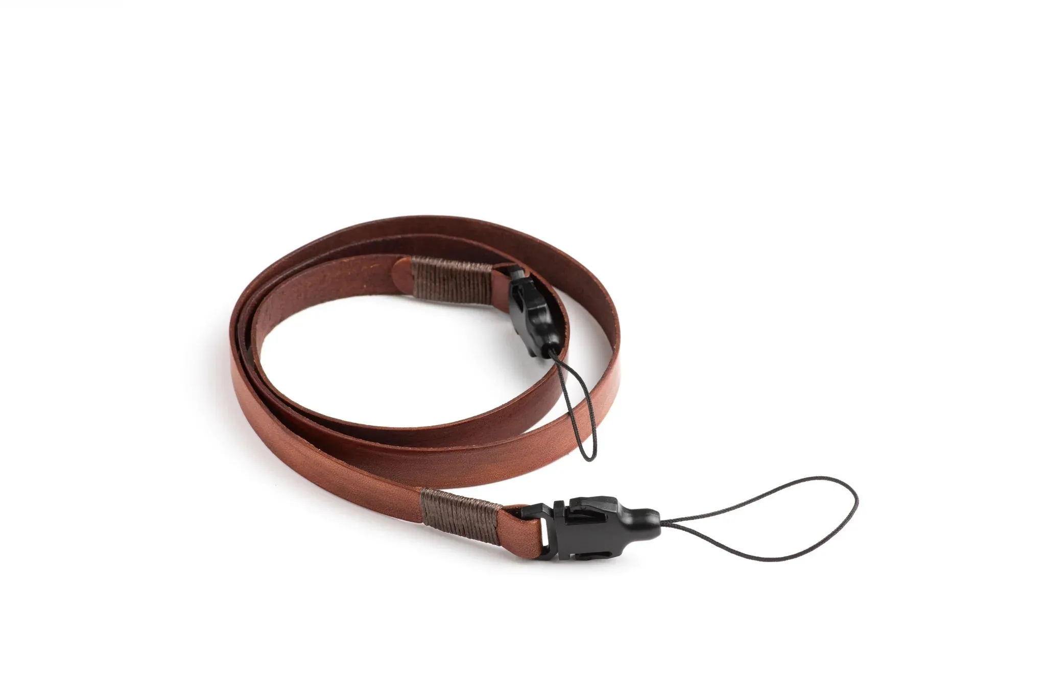 Premium Lanyard Office Lanyard SQUAREHOOD Lattuga 80cm Leather Neck Strap Brown