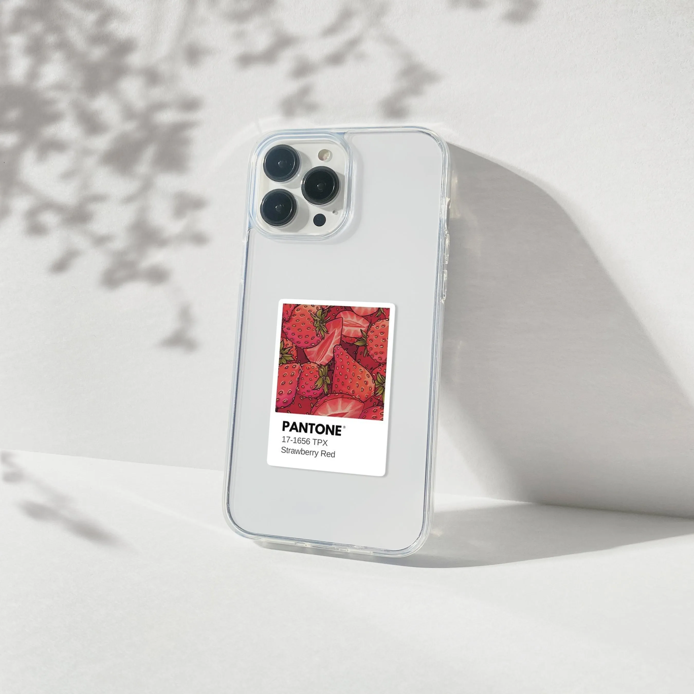 Strawberries Polaroid Aesthetic Silicone Clear Case Smooth Texture Pattern