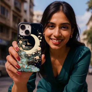 Modern Texture Look Sparkle Moon Protective Phone case