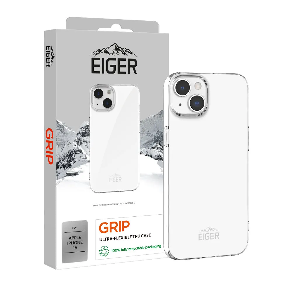 Eiger Grip Case for Apple iPhone 15 in Clear Matte Pattern Design Matte Texture Finish