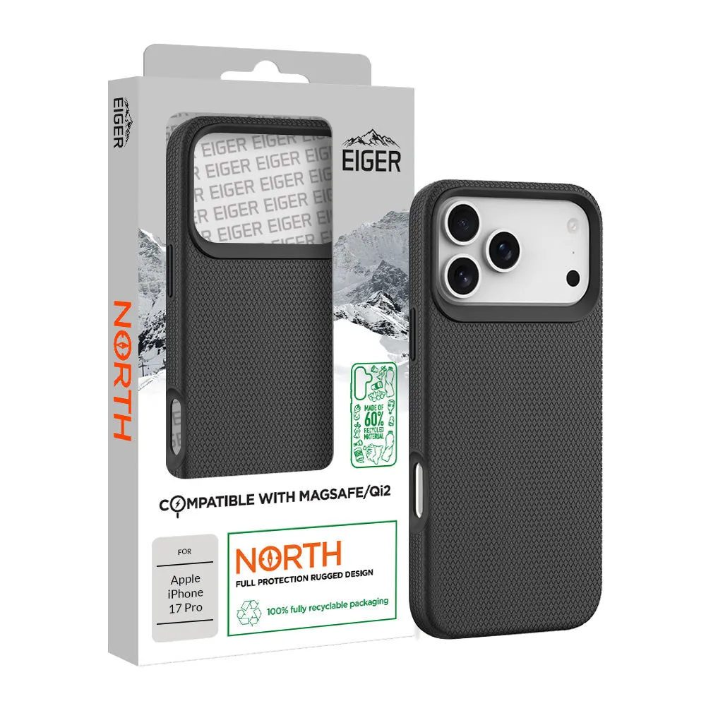 Student Friendly Eiger North Magsafe Case GRS for Apple iPhone 17 Pro in Black