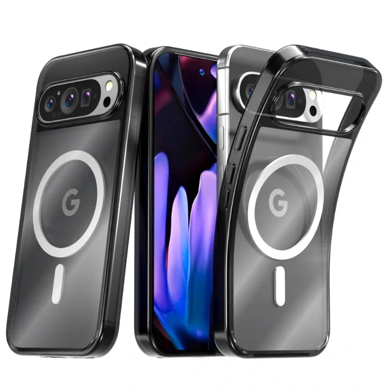 Soft coating Strong Grip Google Pixel 9 Pro XL 6.8" (2024) Hybrid Shockproof Clear Slim Acrylic Case with MagSafe