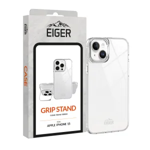 Eiger Grip Stand Case for Apple iPhone 15 in Clear Light Finish Urban Style