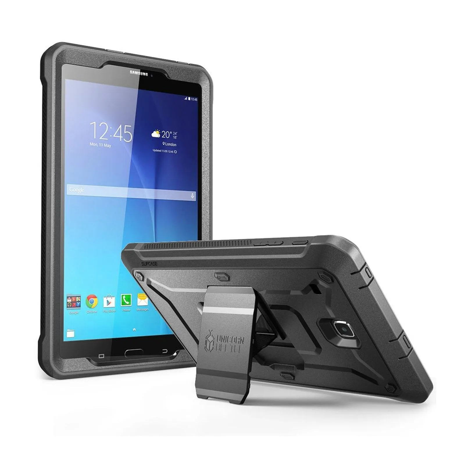 Tablet Armor Flex Galaxy Tab E 8.0 inch (2016) Unicorn Beetle Pro Rugged Case with Built-in Screen Protector-Black