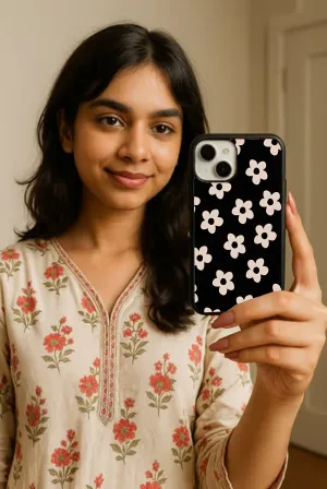 White flower Printed Protective case Minimal Shield Elegant Craft