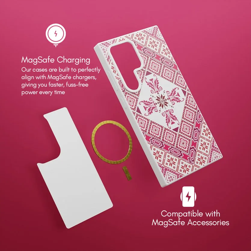 Smooth Shape Tatreez Threads MagSafe Samsung Phone Case