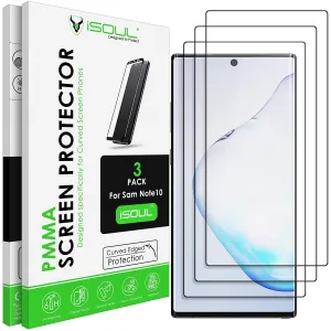 full vision clarity Mobile Safety Film ISOUL 3 Pack Flexible Screen Protector for Samsung Galaxy Note 10 6.3"