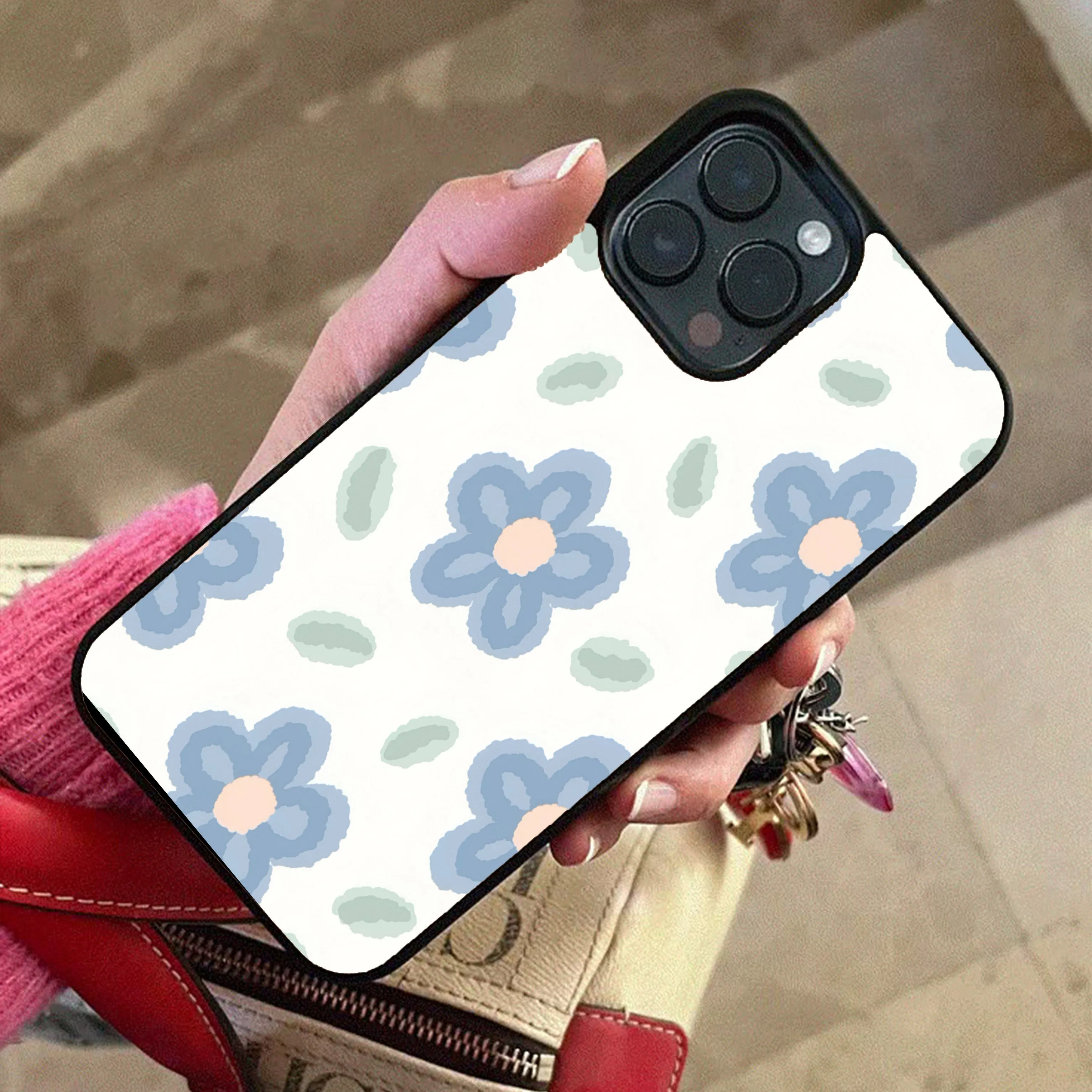 Hybrid Grip Finish Florial Printed Protective case