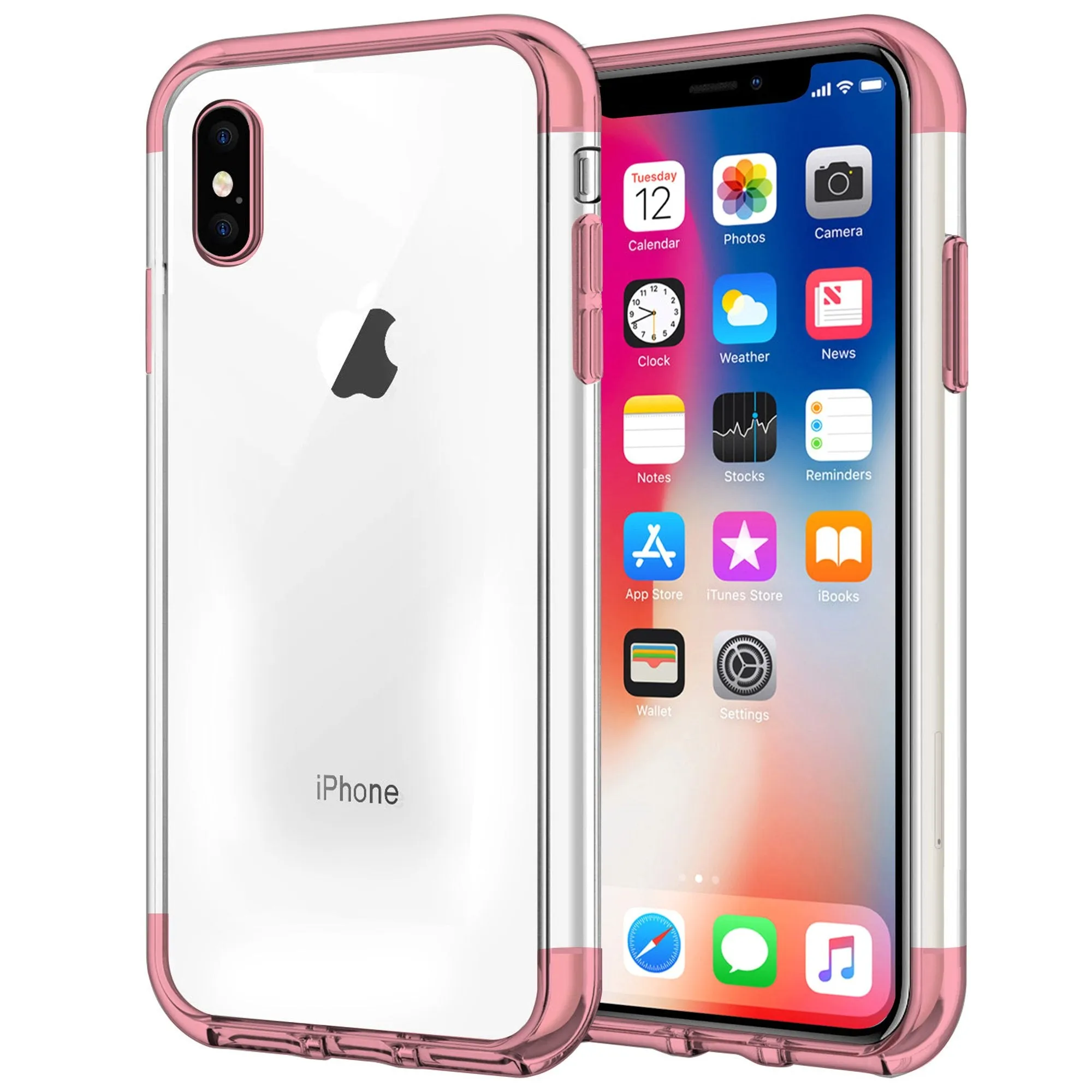 Rugged Outline Cases for iPhone X Shock Proof Soft TPU Silicone Phone Clear Slim Cover
