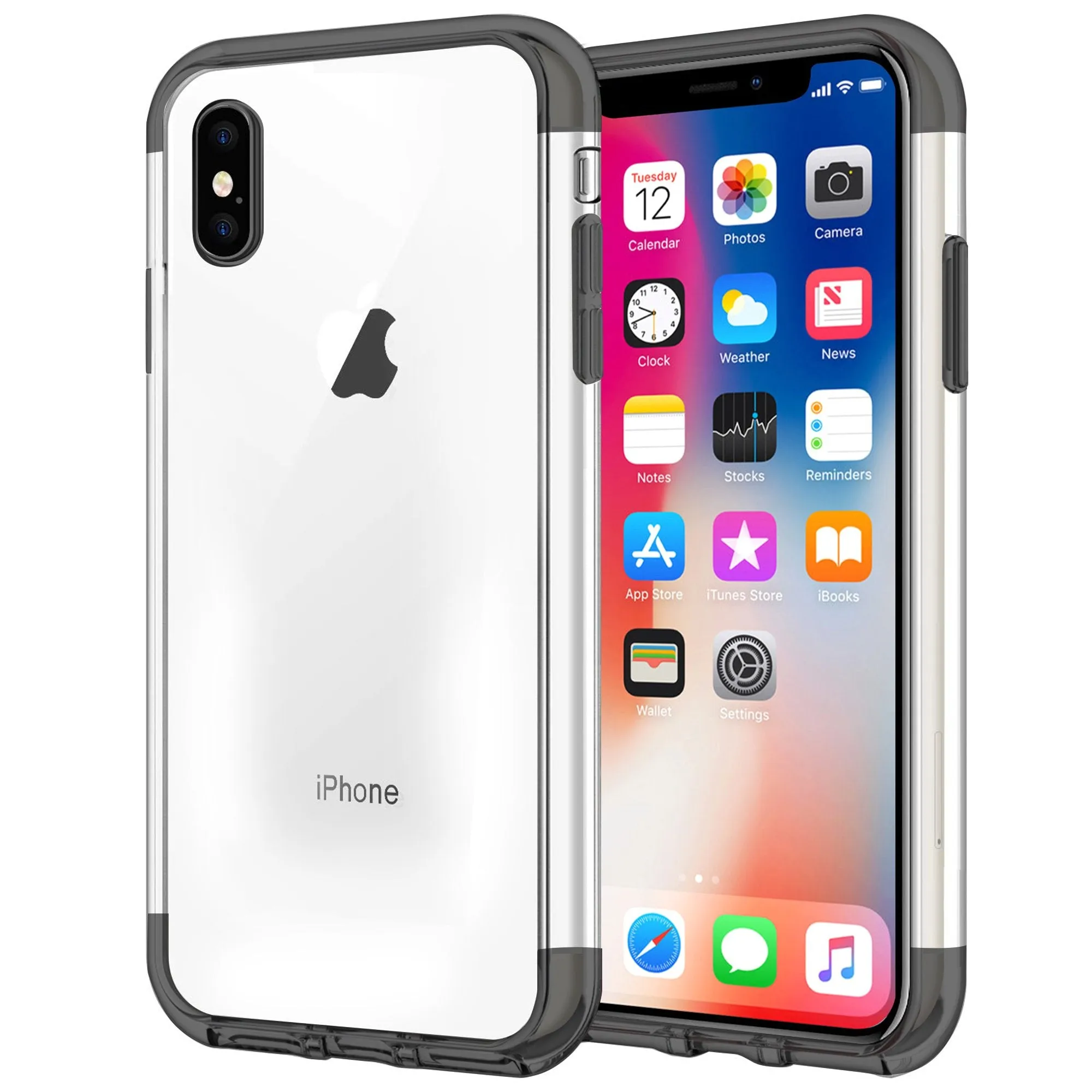 Comfort Padding Cases for iPhone X Shock Proof Soft TPU Silicone Phone Clear Slim Cover