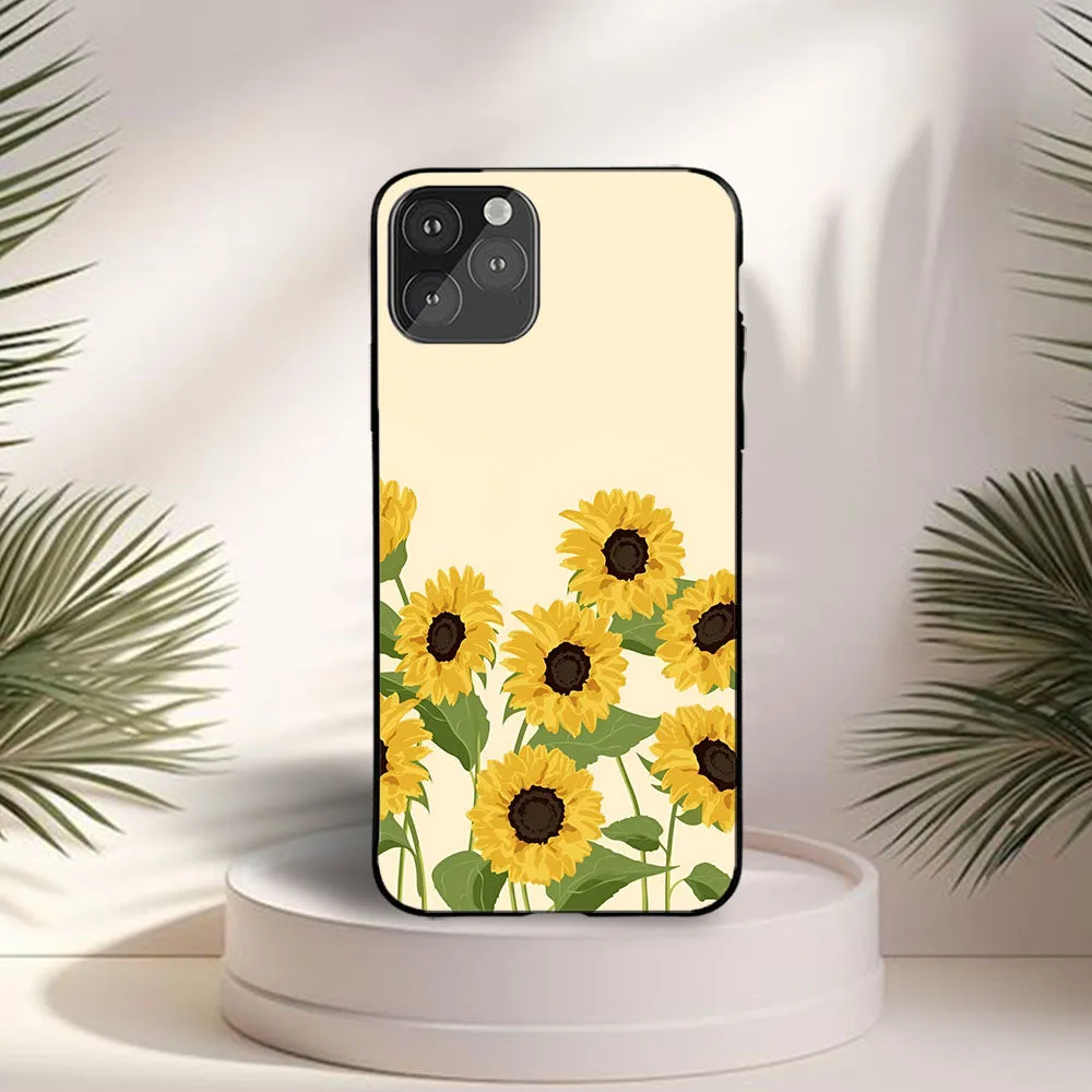 Matte Pattern Clear Finish Sunflower Printed Case