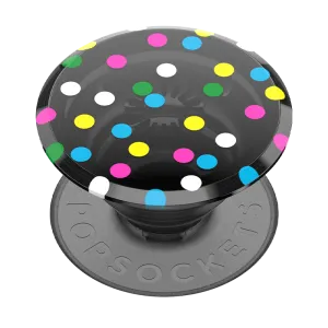 Translucent Black Disco Dots PopGrip Pop Socket Snap Grip