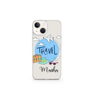 Durable Build Quality Smooth Outline Transparent Silicone case with Travel World Name printed