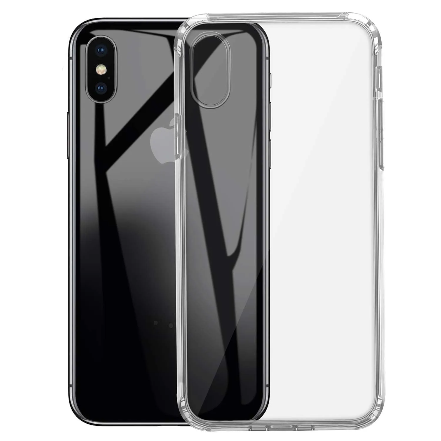 Sleek Guard Classic Frame Transparent Silicone Gel Clear Case for Apple iPhone XS