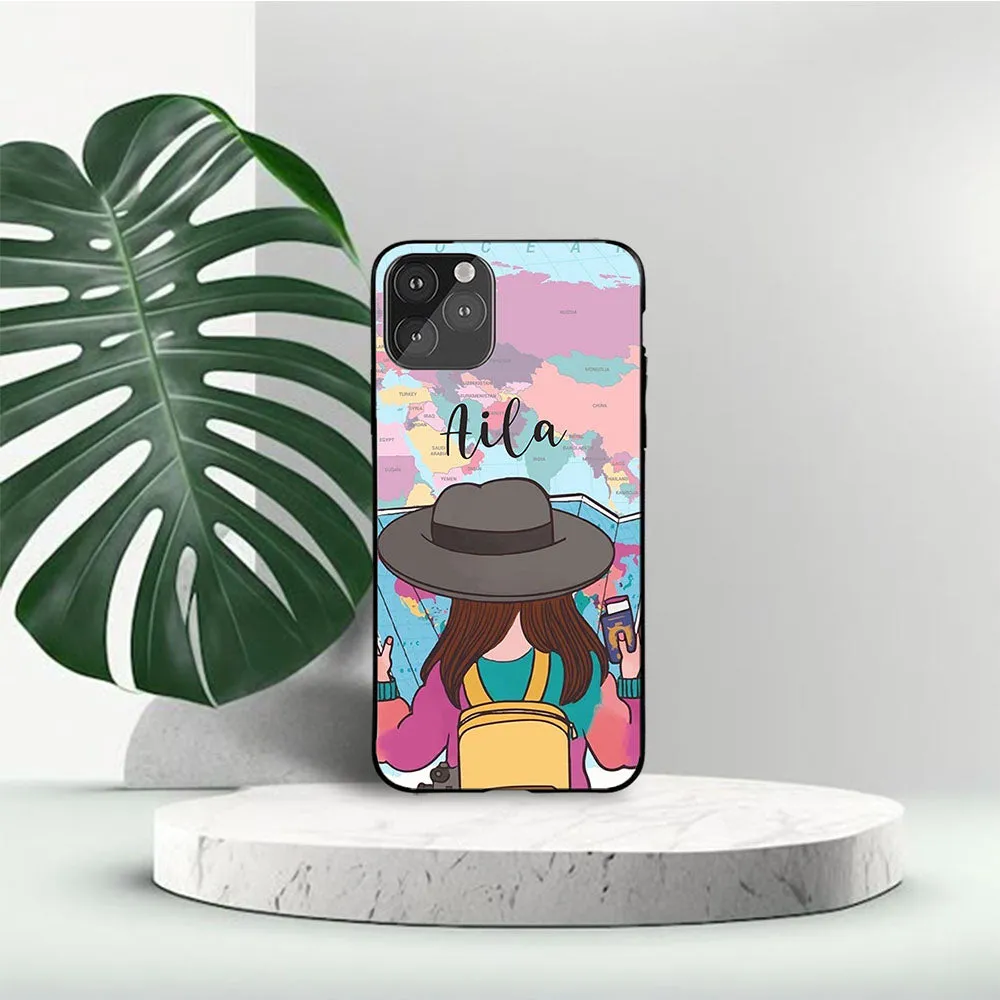 Travel Far Enough to Meet Yourself Name Case Elegant Appearance Soft Grip Layer