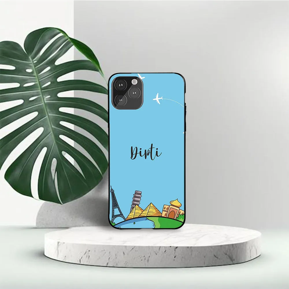 Travel is Life Name Case Premium Detail Transparent Look