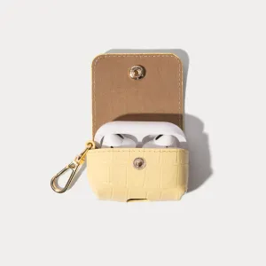 soft touch neon silicone protector Colorful Tech Pouch Avery AirPods Clip-On Pouch - Butter Yellow Croc/Gold