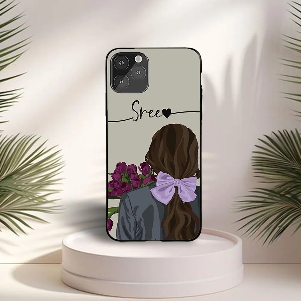 Purple with Artless Name  Case Fashion Texture