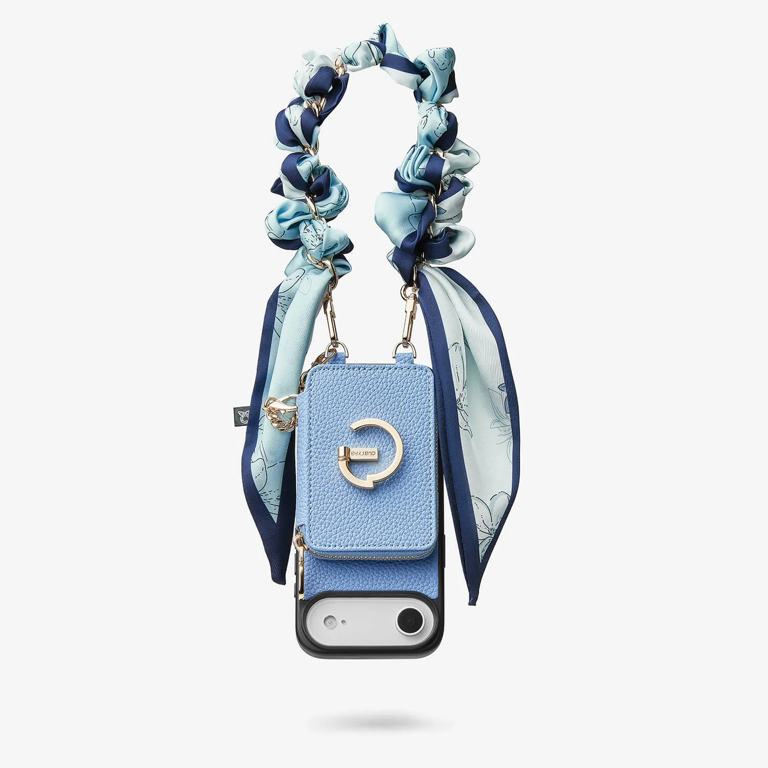 Tactile Feel Silk Flair Set- Lychee Magnetic Phone Case with Wallet & Silk Chain