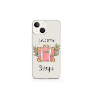 Marble Pattern Transparent Silicone case with Travel Name printed