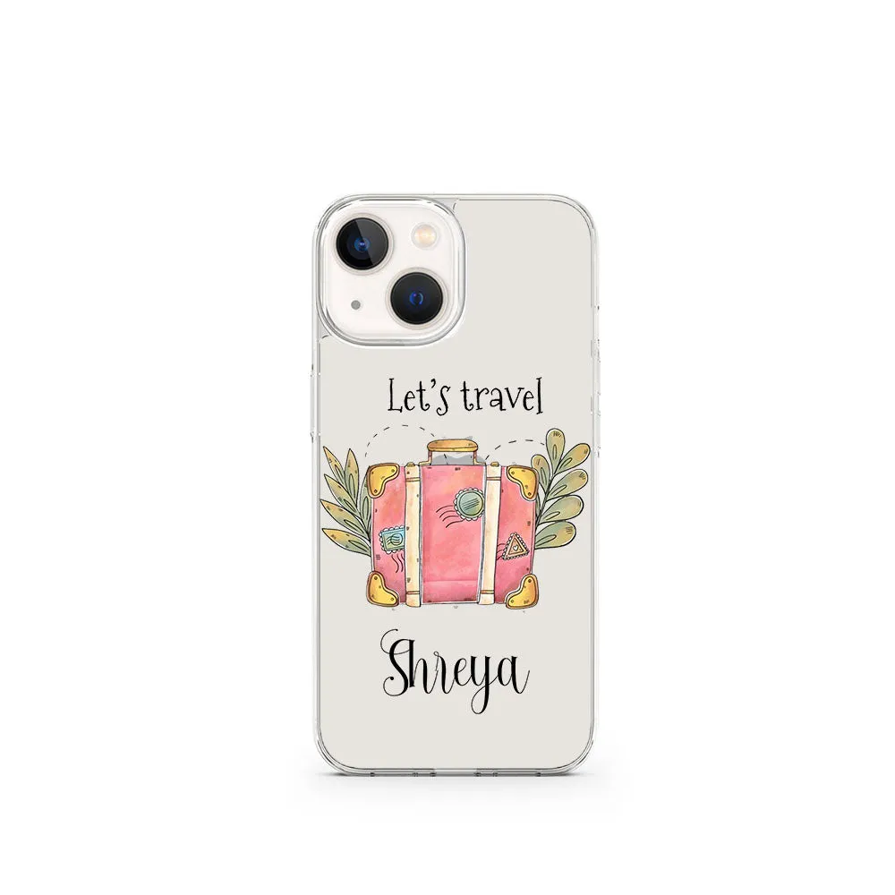 Marble Pattern Transparent Silicone case with Travel Name printed