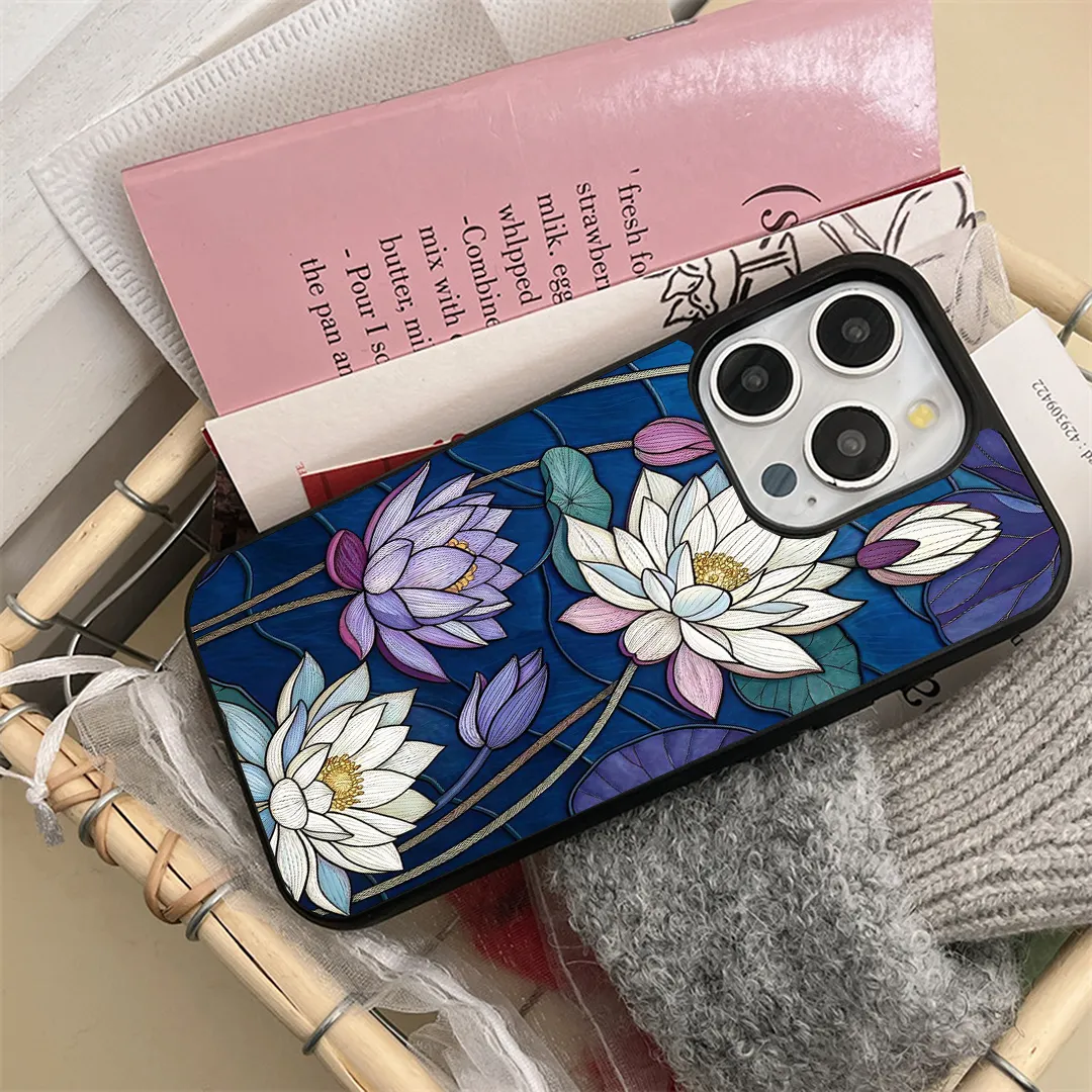 Water Lilly Printed Protective Phone case Soft Edge