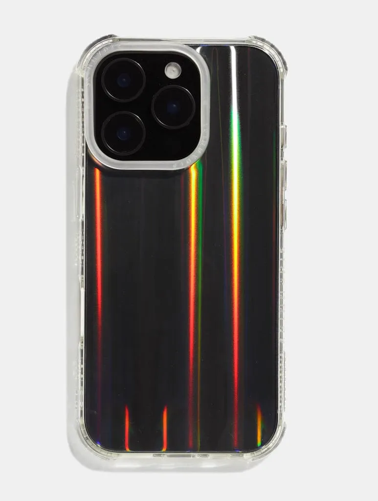 Magnetic Mount Compatible Elegant Build Texture Personalised Holo Shock iPhone Case With Clear Camera Hole