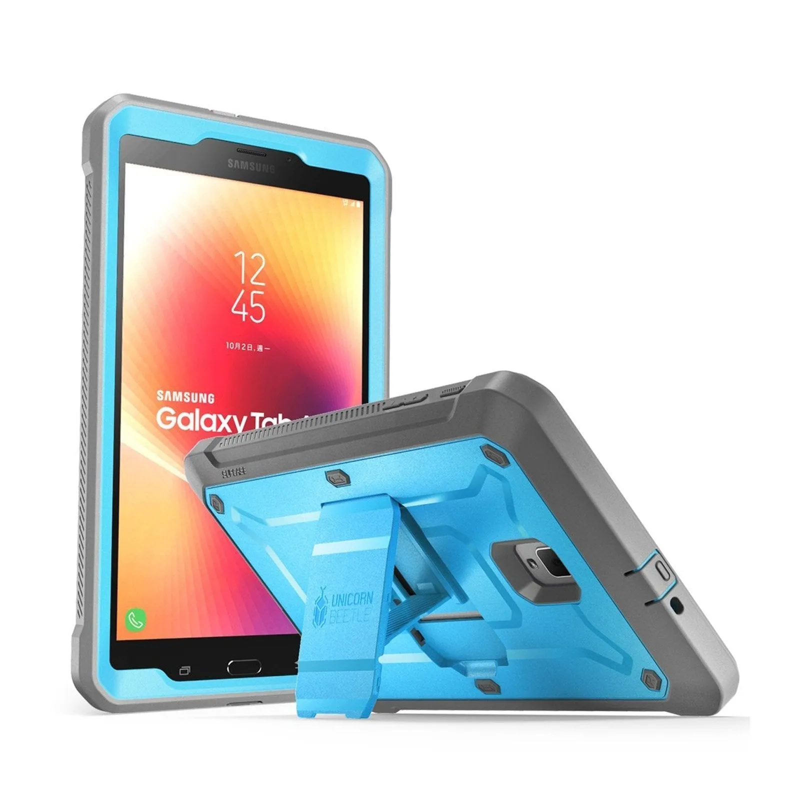 Galaxy Tab A 8.0 inch (2017) Unicorn Beetle Pro Rugged Case with Screen Protector and Kickstand-Blue portable stand function